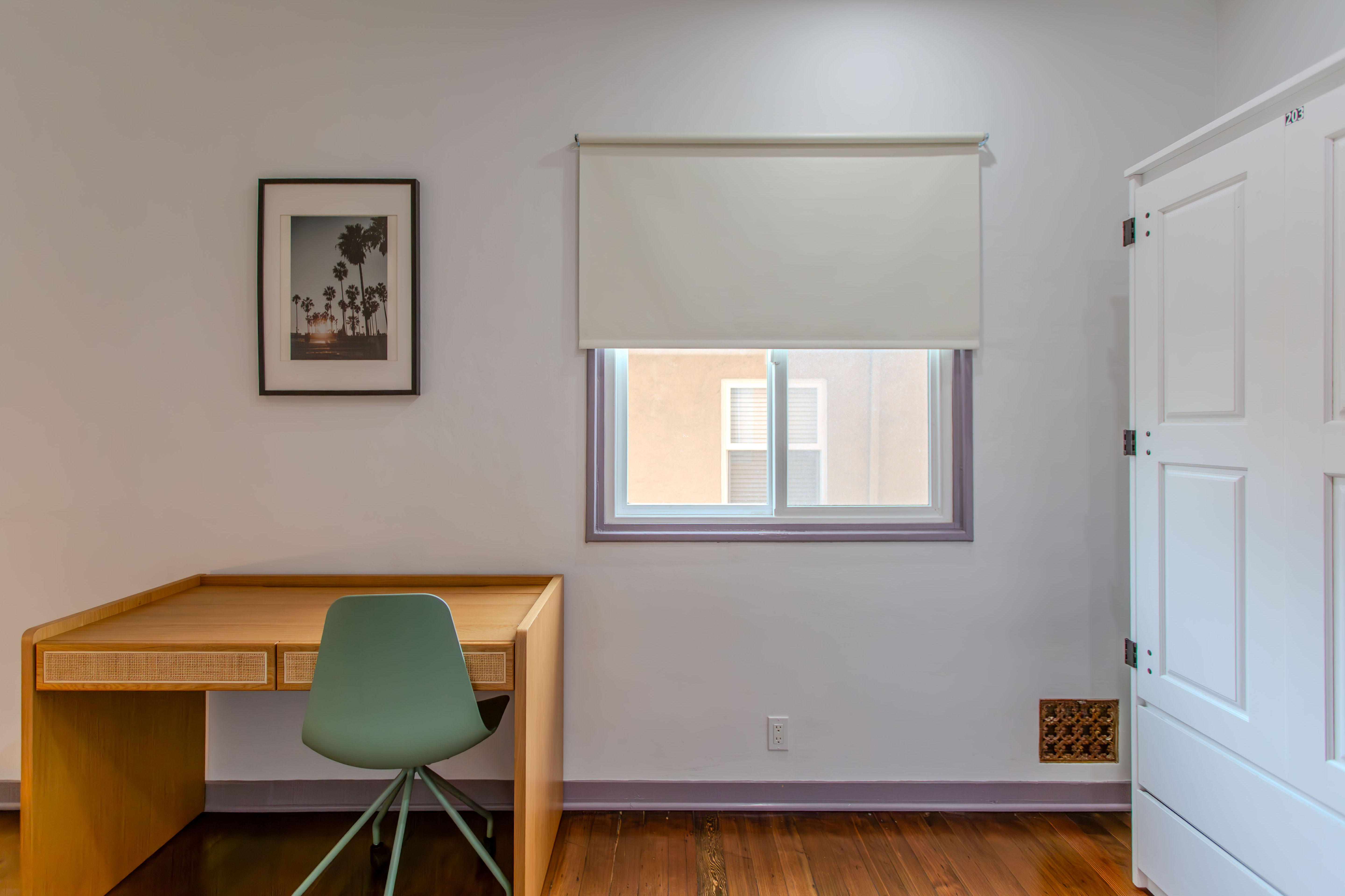 Private bedroom desk and window